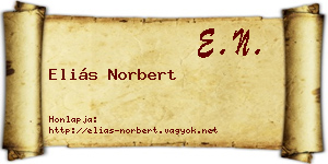 Eliás Norbert névjegykártya